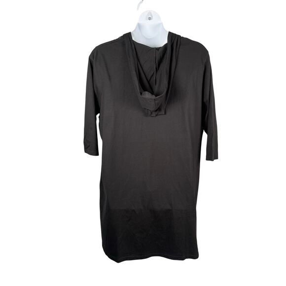 Quacker Factory Dress Womens 3X Black Rhinestone Hooded Cotton Cover Up - Picture 7 of 10